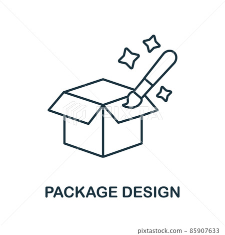 Package Design icon. Line element from graphic design collection. Linear Package Design icon sign for web design, infographics and more. Package Design icon. Line element from graphic design collection. Linear Package Design icon sign for web design, infographics and more. 85907633