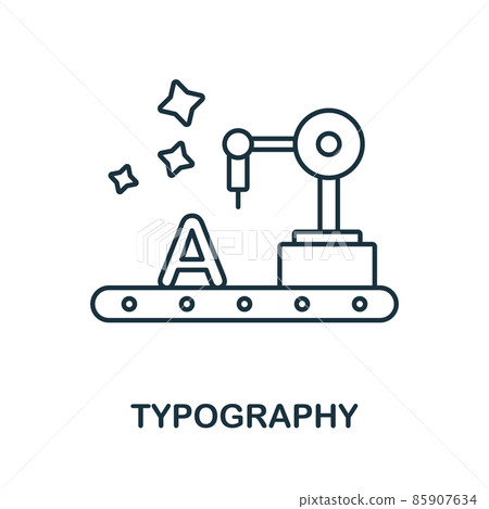 Typography icon. Line element from graphic design collection. Linear Typography icon sign for web design, infographics and more. 85907634