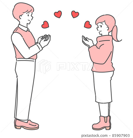 A good friend couple giving a heart 85907903