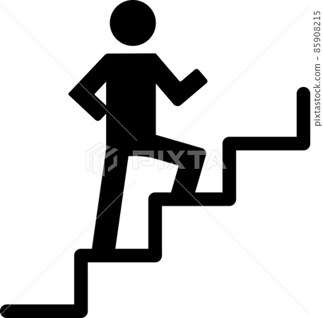 人類爬樓梯的簡單象形圖 85908215
