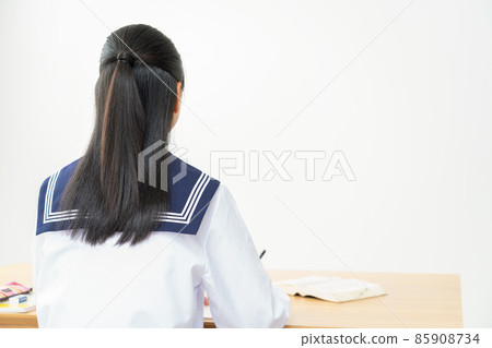 Junior high school, high school, female, study, examination, education, learning 85908734
