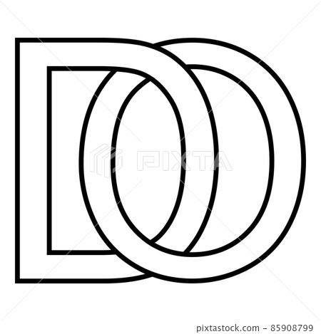 Logo sign do od, icon sign do interlaced letters d o 85908799