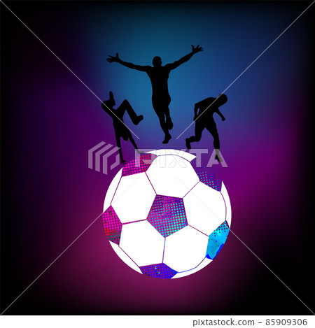 Soccer ball and athletes. Vector illustration - Stock Illustration ...