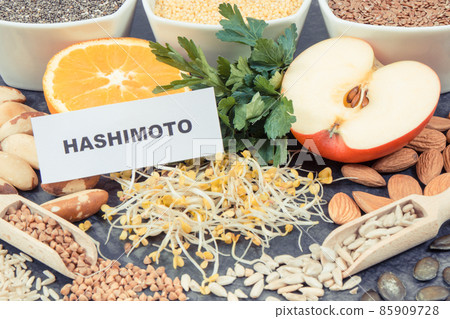 Inscription hashimoto with beneficial eating for thyroid gland Inscription hashimoto with beneficial eating for thyroid gland 85909728