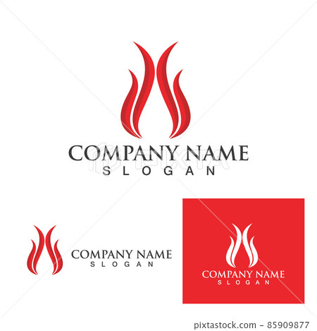 Fire with flame  Logo  Vector icon illustration 85909877