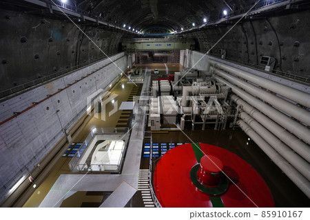 The generator room of the Kanna River underground power plant located upstream of the Kanna River in Ueno Village, Gunma Prefecture 85910167