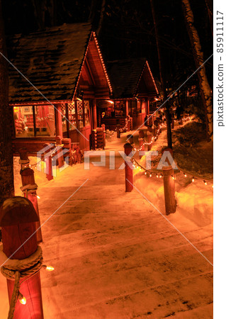 [Winter in Furano, Hokkaido] Ningle Terrace at night in January 85911117