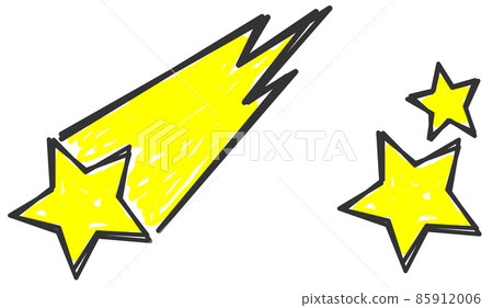 流星和星星在夜空中閃耀的插圖 流星和星星在夜空中閃耀的插圖 85912006