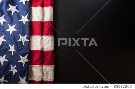 Happy presidents day concept with flag of the United States on dark  background. 85912200