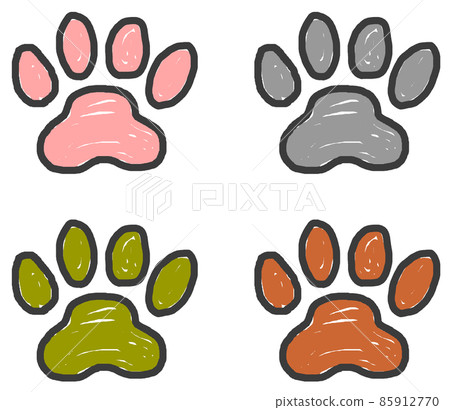 Hand-painted animal paws illustration Hand-painted animal paws illustration 85912770