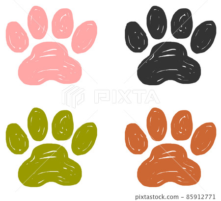 Hand-painted animal paws illustration 85912771