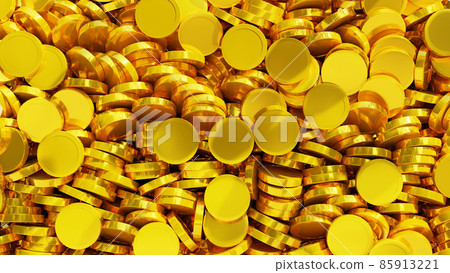 Illustration with a mountain of money Money business image material 85913221