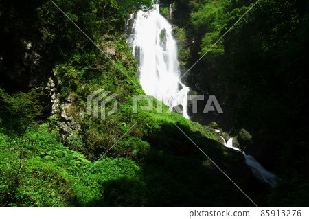 [100 selections of waterfalls in Japan] [100 landscapes of Japan] Kanba Falls in early autumn 9 Maniwa City, Okayama Prefecture 85913276