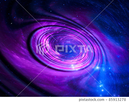 Disk with metallic sheen and concentric circles - abstract 3d illustration 85913278