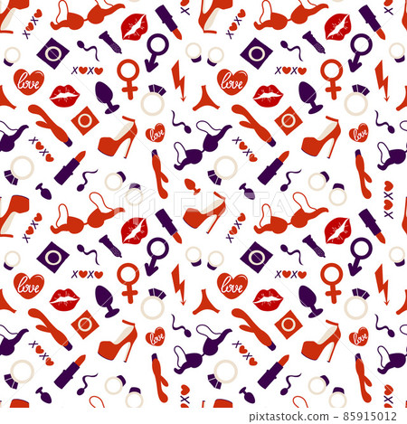 seamless background pattern with Adult toys. Valentines day design seamless background pattern with Adult toys. Valentines day design 85915012