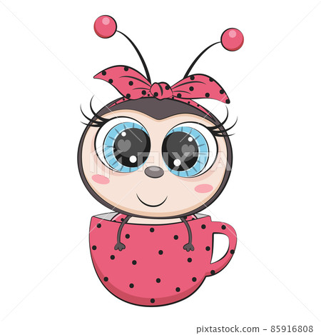 Cute cartoon ladybug, ladybird. Incect. Vector illustration. Cute cartoon ladybug, ladybird. Incect. Vector illustration. 85916808