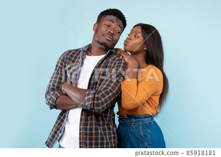 African American woman flirting with her man 85918181