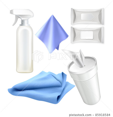 Cleaning wipes box spray vector Cleaning wipes box spray vector 85918584