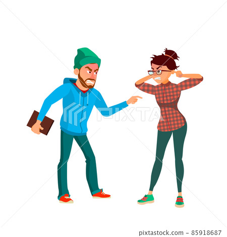 Business man woman argue aggression vector 85918687