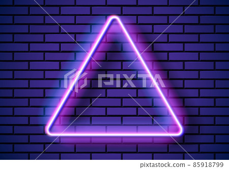 Neon frame with triangle shape on the blue... - Stock Illustration ...