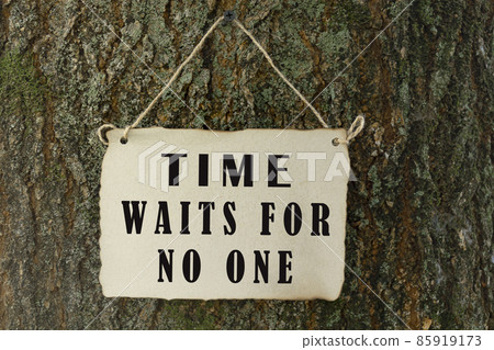 Inspirational and motivational quote on old tree trunk background 85919173