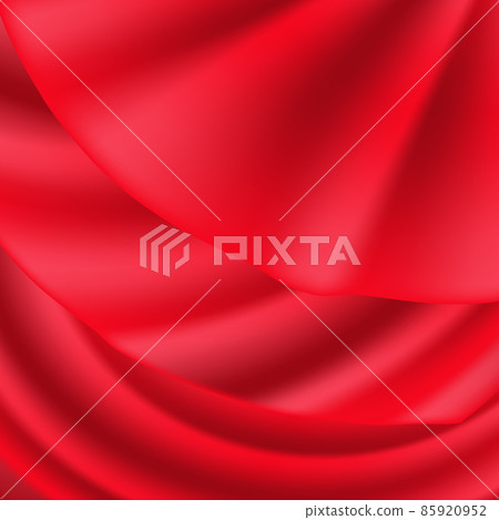 red abstract background, realistic folds of fabric 85920952