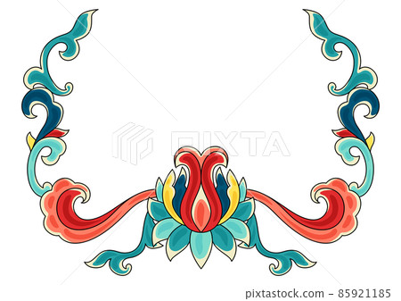 Chinese traditional ceramic ornament frame. Oriental traditional floral porcelain pottery ornament. Chinese traditional ceramic ornament frame. Oriental traditional floral porcelain pottery ornament. 85921185