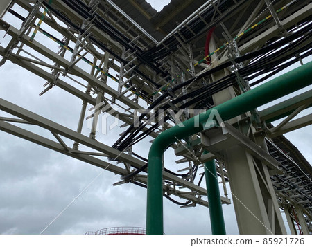 Equipment, cables and piping found inside of modern industrial power plant 85921726