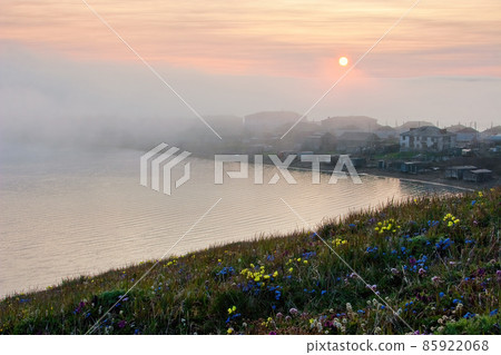 View of the coastal arctic settlement 85922068