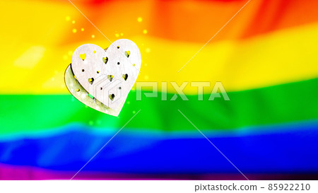 Lgbt rainbow homosexual lesbian concept. Two hearts lgbtq, gay, transgender love symbol. National Coming Out Day, Celebrate Bisexuality Day. Lgbt rainbow homosexual lesbian concept. Two hearts lgbtq, gay, transgender love symbol. National Coming Out Day, Celebrate Bisexuality Day. 85922210