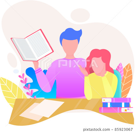 Reading people flat character set with books magazines literature isolated vector illustration 85923067