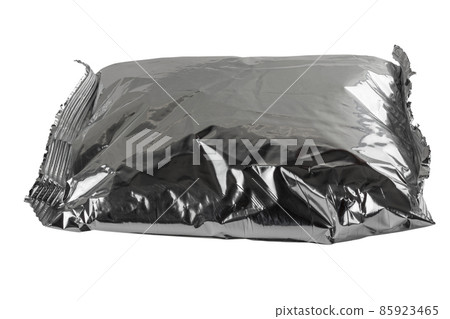 small blank single-use crumpled aluminum foiled plastic bag isolated on white background small blank single-use crumpled aluminum foiled plastic bag isolated on white background 85923465