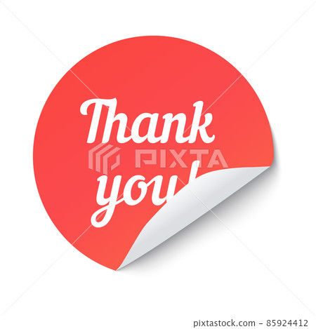 Paper round sticker with peeling corner and shadow Paper round sticker with peeling corner and shadow 85924412