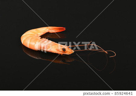 Shrimp isolated on acrylic black background. High resolution photo. Shrimp isolated on acrylic black background. High resolution photo. 85924641