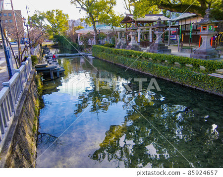佐賀縣佐賀市佐賀神社的河流 85924657
