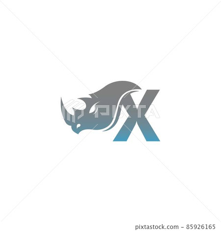 Letter X with rhino head icon logo template 85926165