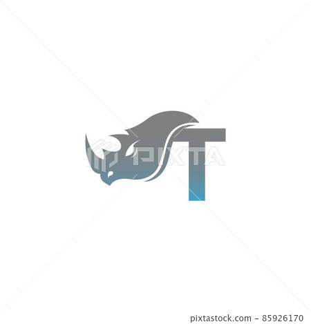 Letter T with rhino head icon logo template 85926170