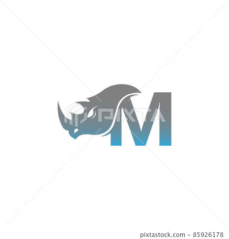 Letter M with rhino head icon logo template 85926178