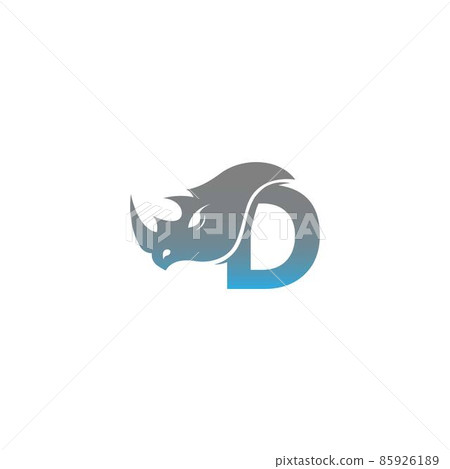 Letter D with rhino head icon logo template Letter D with rhino head icon logo template 85926189