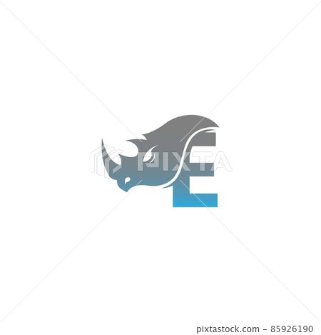 Letter E with rhino head icon logo template Letter E with rhino head icon logo template 85926190