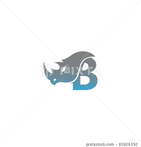 Letter B with rhino head icon logo template 85926192