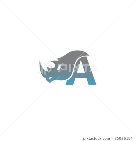 Letter A with rhino head icon logo template 85926194