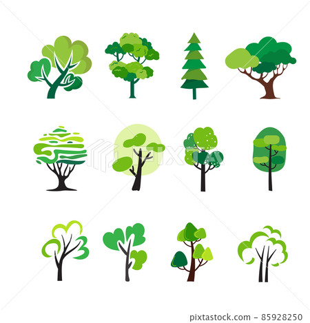 set of Colorful tree vector illustration set of Colorful tree vector illustration 85928250