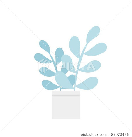 Illustration icon vector of green potted plants, decorative houseplants, trendy plants in pots, beautiful natural home decorations 85928486