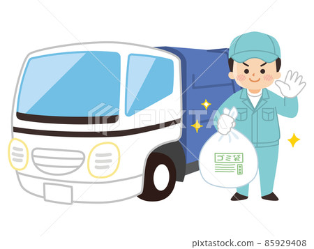 垃圾清潔人和垃圾車 85929408