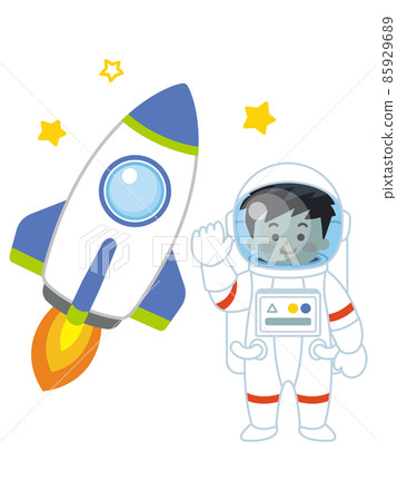 Astronaut man and spacecraft rocket 85929689