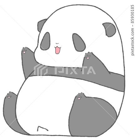 A fun little panda sitting and spreading his limbs (gray) A fun little panda sitting and spreading his limbs (gray) 85930185