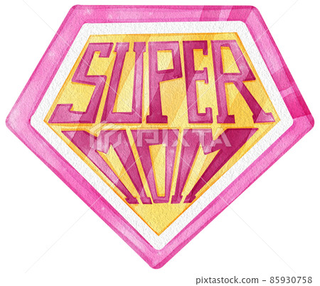 Super mom letter with mother day watercolor clipart png 85930758