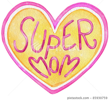 Super mom letter with mother day watercolor clipart png Super mom letter with mother day watercolor clipart png 85930759