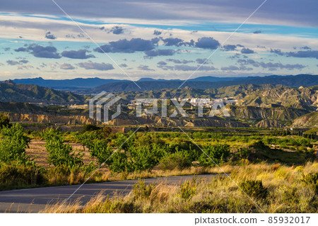 Landscape view near the village Ricote in Valley of Ricote, Murcia Spain 85932017